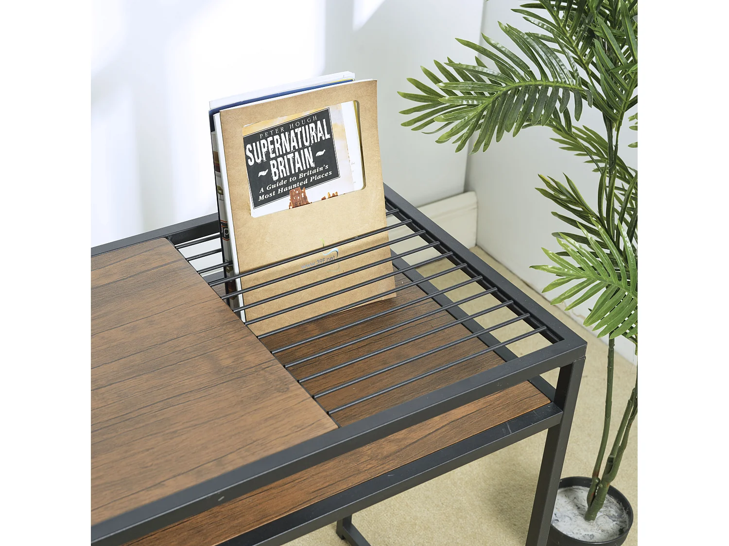 Bureau compact industriel avec rangement porte revue 110x47 LINE ALFI A