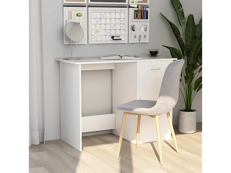 Escritorio de madera contrachapada blanco 100x50x76 cm