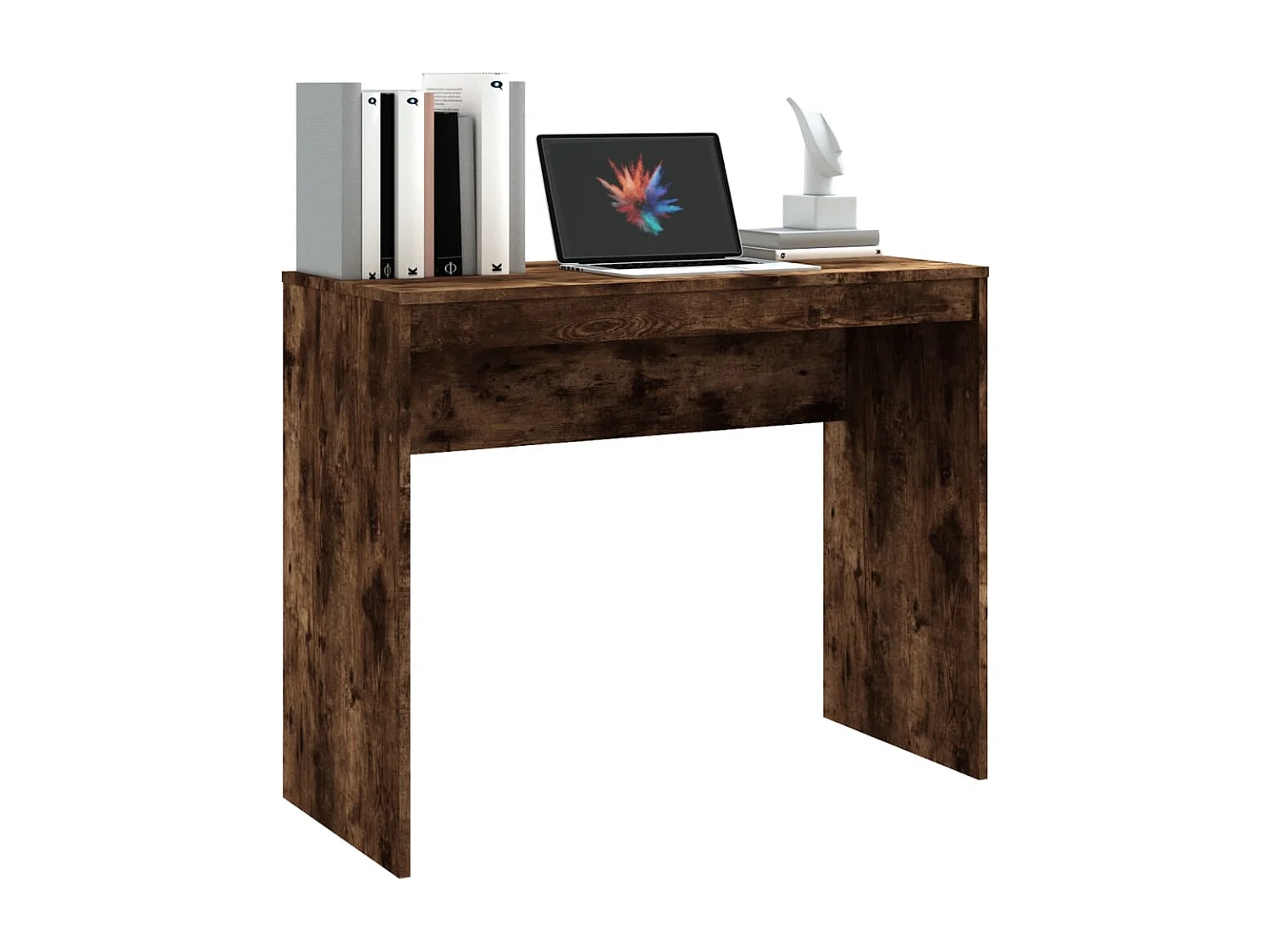 Bureau 90x40x72 cm bewerkt hout gerookt eikenkleurig