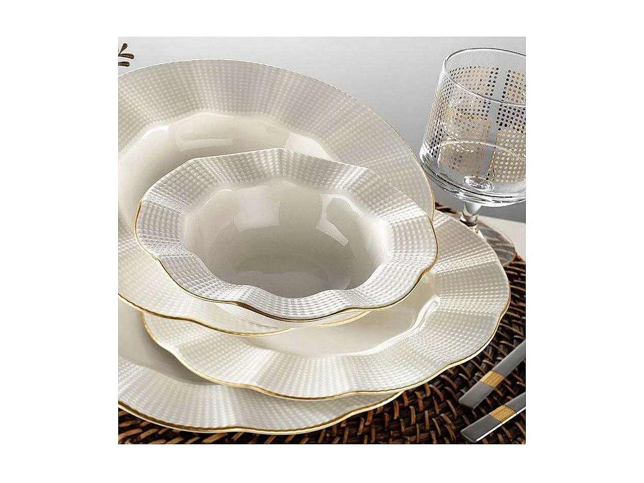 Service de table en porcelaine Jeanne 24 pièces