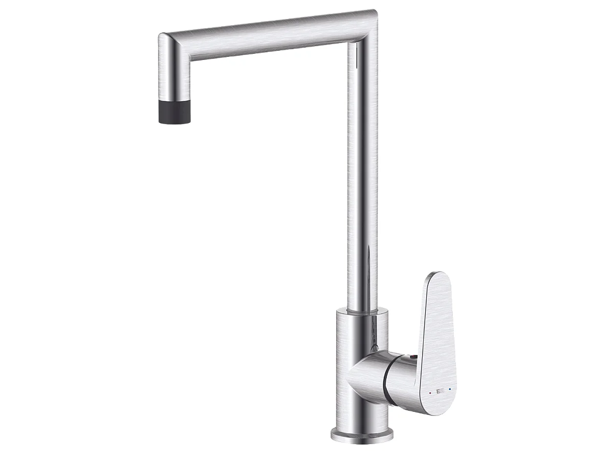 Fangolo mitigeur évier façon inox et noir - Essebagno