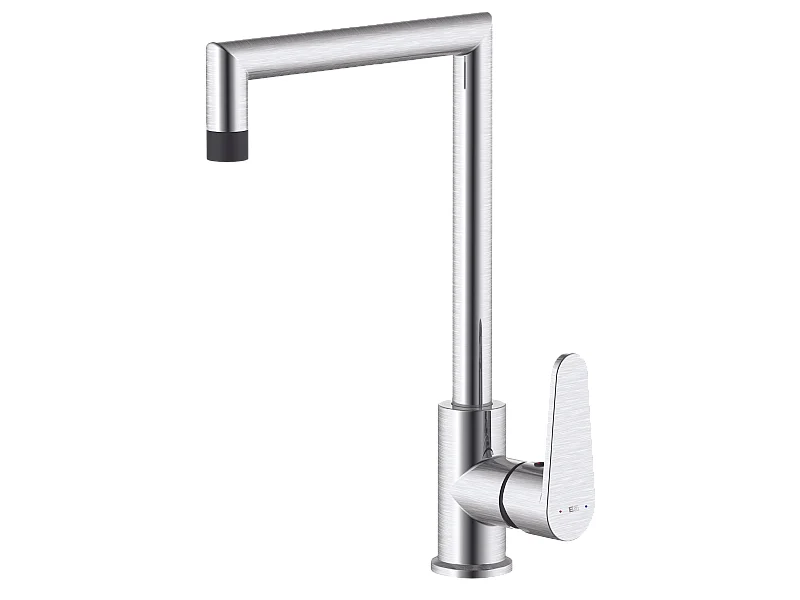 Fangolo mitigeur évier façon inox et noir - Essebagno