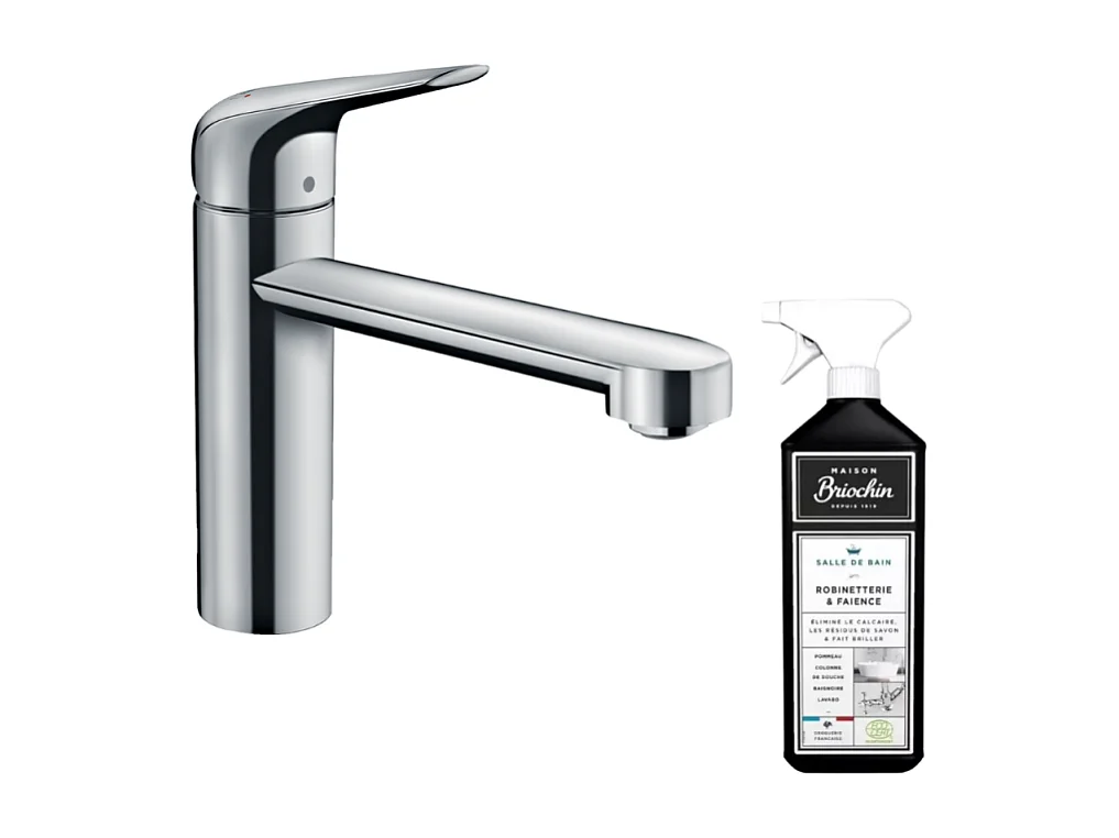 Robinet de cuisine HANSGROHE Focus M42 120 CoolStart chromé + nettoyant Briochin