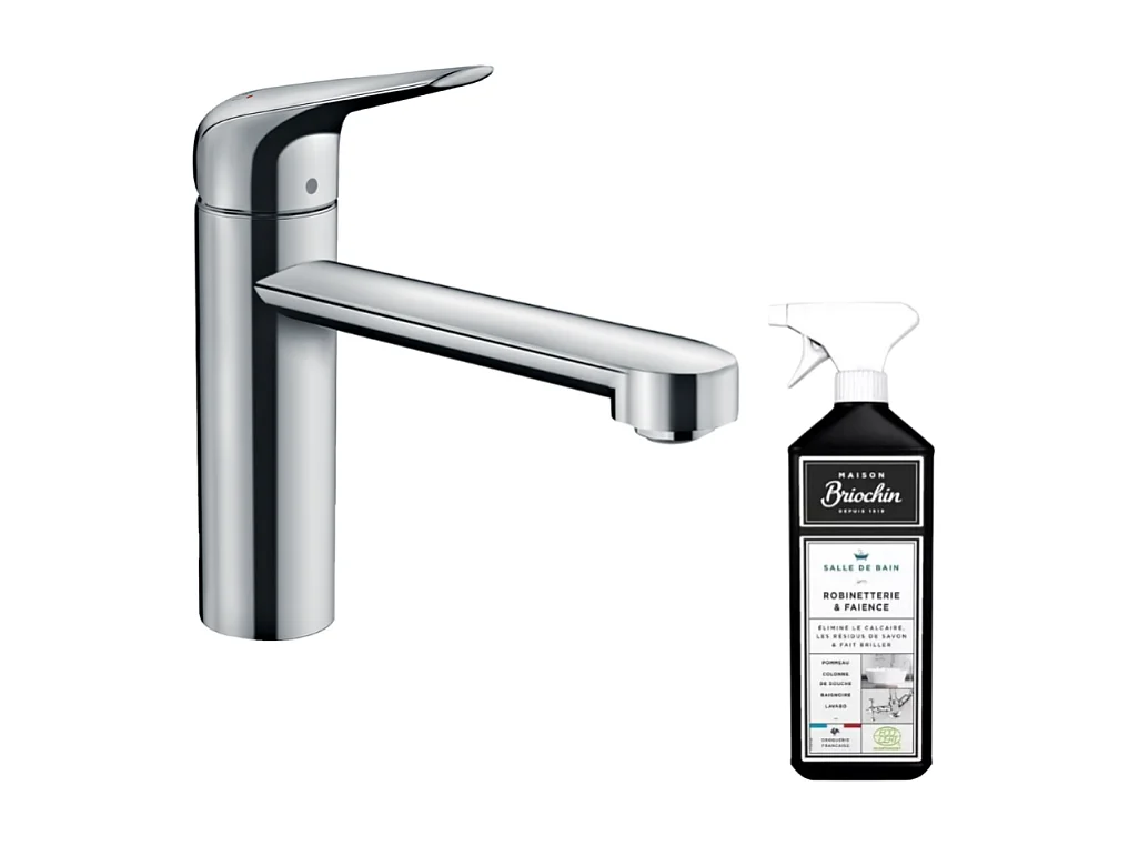 Robinet de cuisine HANSGROHE Focus M42 120 CoolStart chromé + nettoyant Briochin