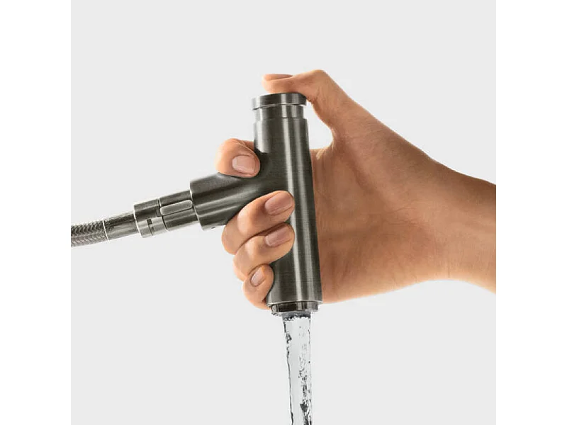 Robinet de cuisine avec douchette HANSGROHE Metris Select M71 240 chromé + nettoyant Briochin