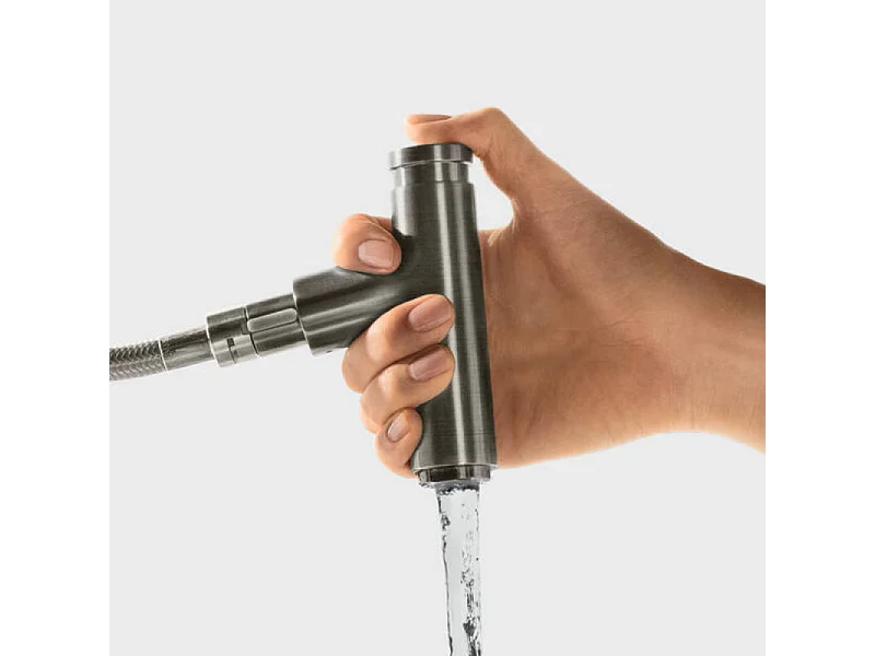 Robinet de cuisine avec douchette HANSGROHE Metris Select M71 240 chromé + nettoyant Briochin