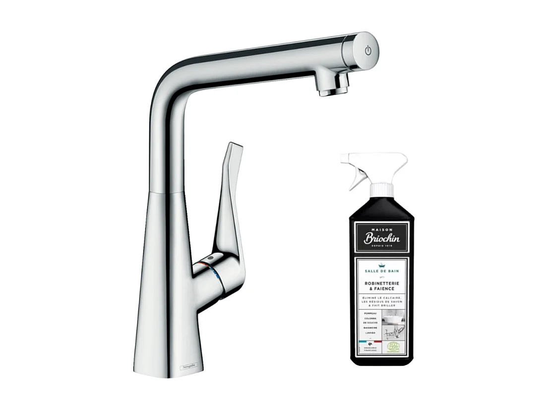 Robinet de cuisine HANSGROHE Metris Select M71 320 chromé + nettoyant Briochin