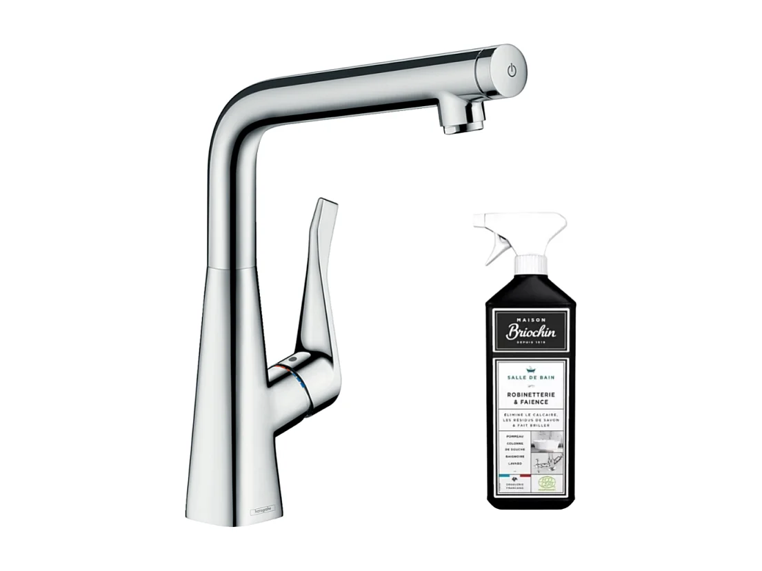 Robinet de cuisine HANSGROHE Metris Select M71 320 chromé + nettoyant Briochin