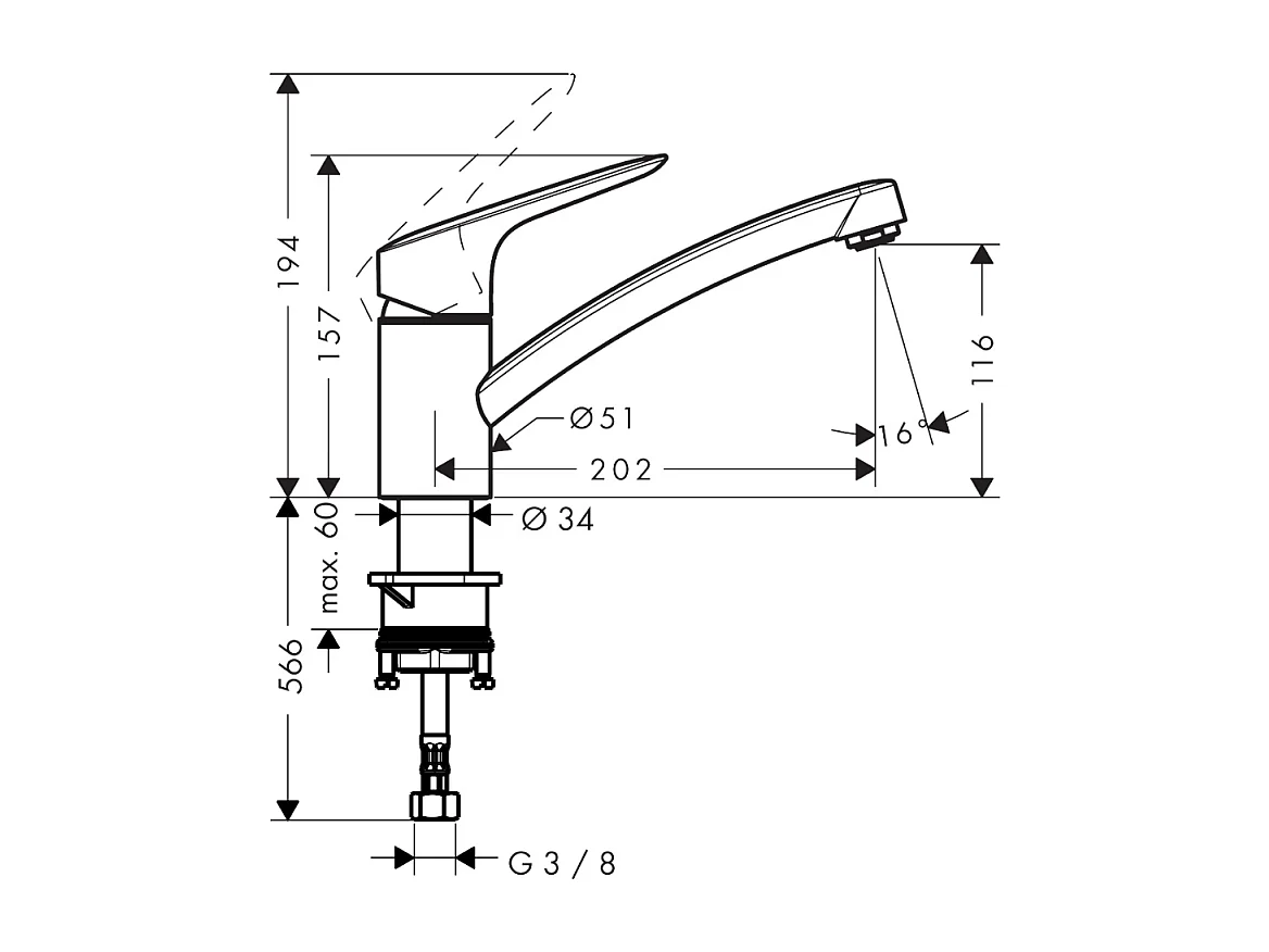 Robinet de cuisine HANSGROHE Logis M31 120 chromé + nettoyant Briochin