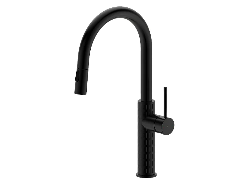 Architek mezclador de fregadero con rociador extraíble negro Essebagno