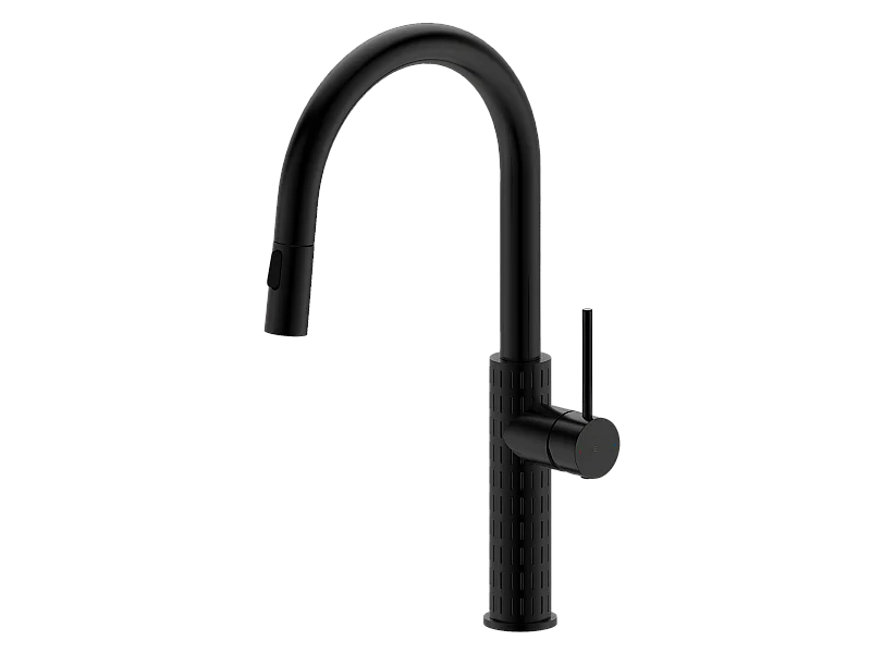 Architek miscelatore per lavello con soffione estraibile nero Essebagno