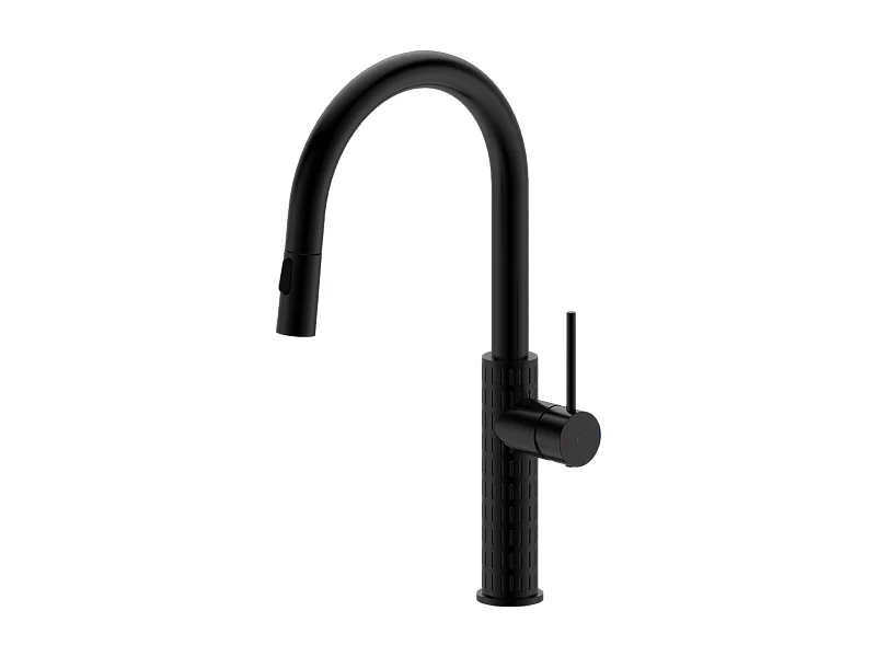 Architek miscelatore per lavello con soffione estraibile nero Essebagno