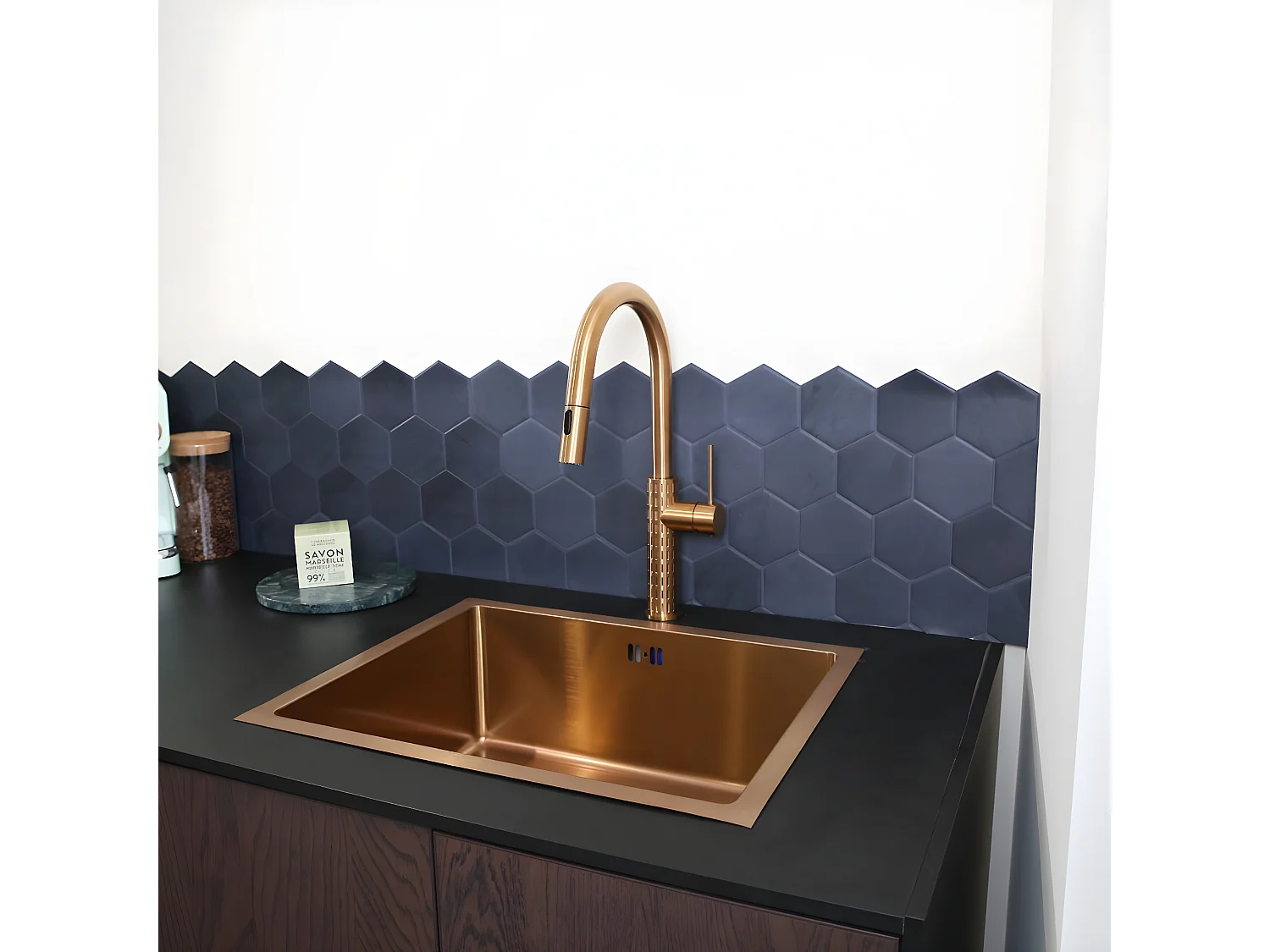 Architek mitigeur évier douchette extractible cuivre brossé - Essebagno