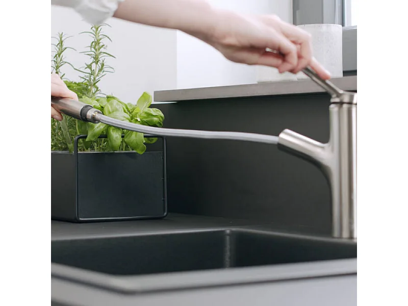 Robinet de cuisine avec douchette HANSGROHE Zesis M33 150 sBox 2 jets aspect acier inox + nettoyant Briochin