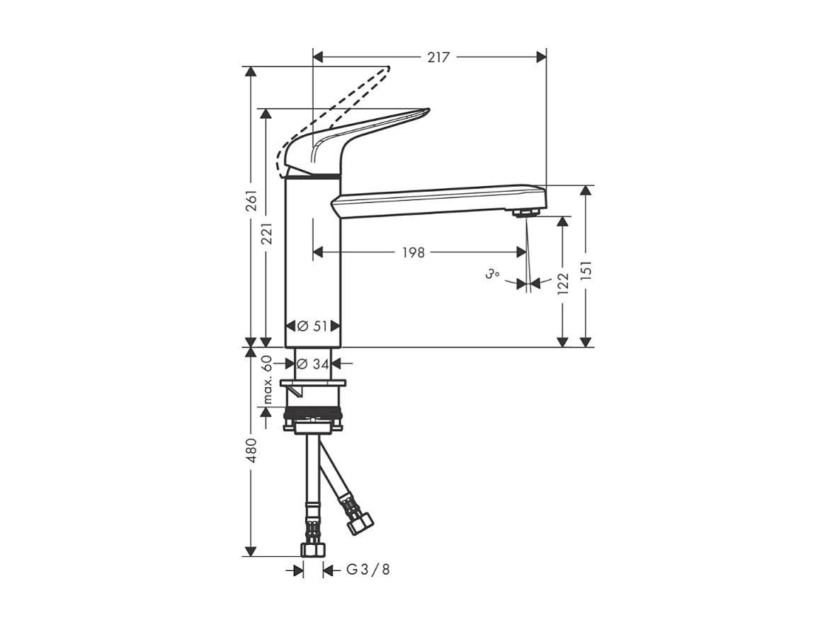 Robinet de cuisine HANSGROHE Focus M42 120 chromé + nettoyant Briochin