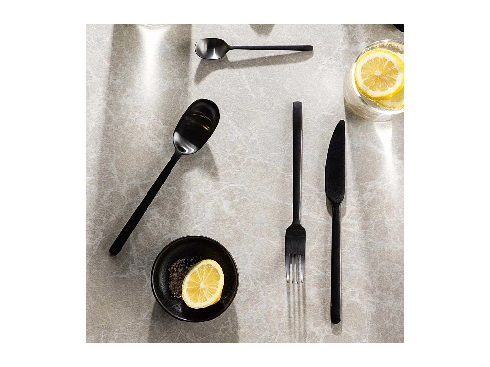 Juego de cubiertos WabiSabi 24 piezas acero inoxidable negro.