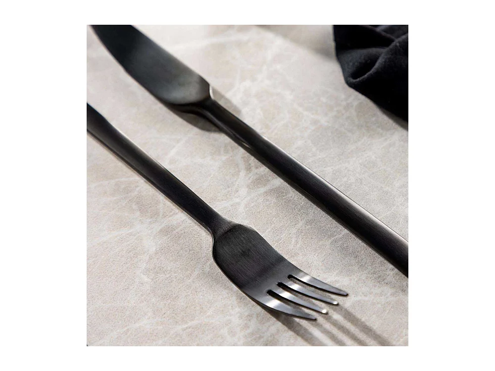 Juego de cubiertos WabiSabi 24 piezas acero inoxidable negro.