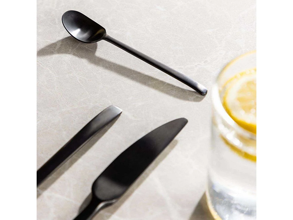 Set di posate WabiSabi 24 pezzi in acciaio inox nero.