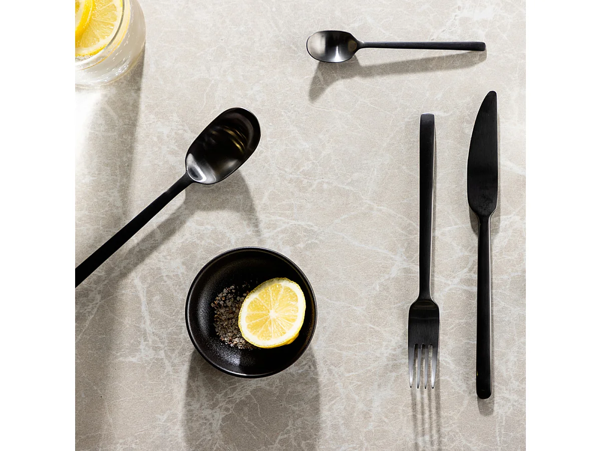 WabiSabi Besteckset 24 Teile Edelstahl schwarz.