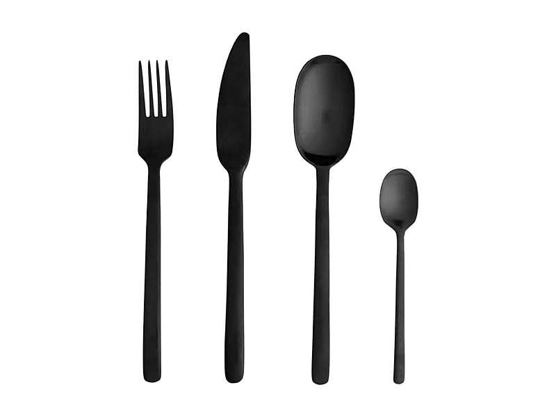 WabiSabi Besteckset 24 Teile Edelstahl schwarz.