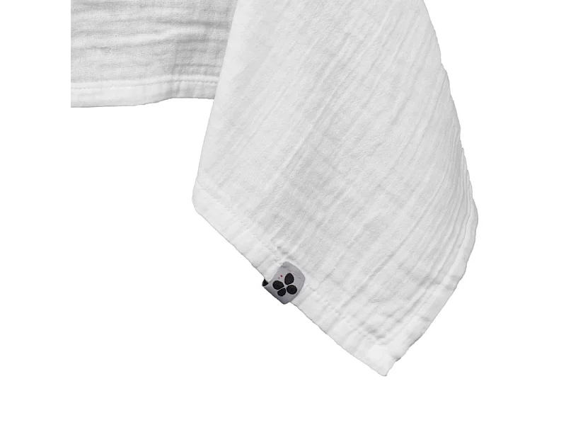 Nappe 150 x 250 cm en double gaze de coton gaufrée blanc - PEPA