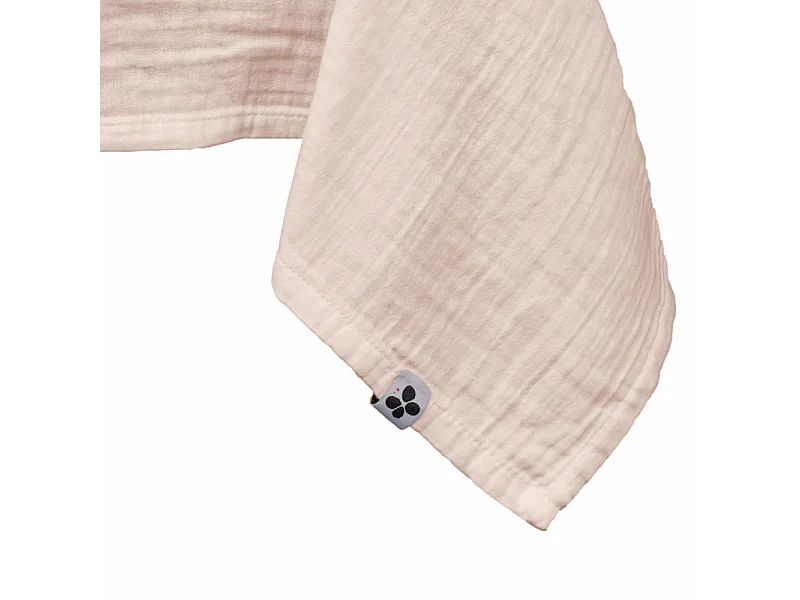 Nappe 150 x 250 cm en double gaze de coton gaufrée rose - PEPA