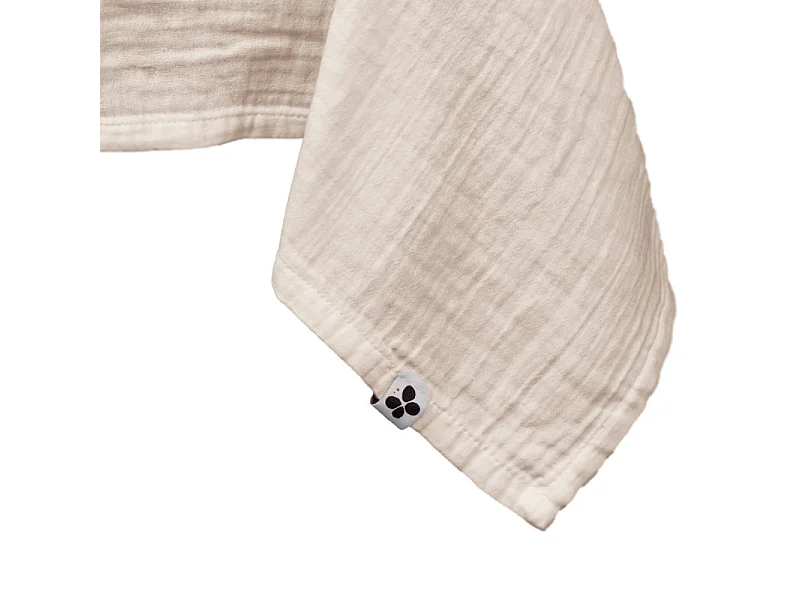 Nappe 150 x 250 cm en double gaze de coton gaufrée écru - PEPA