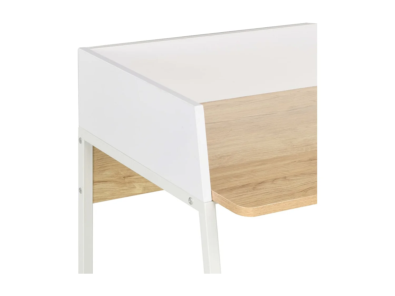 Bureau 90x60x88 cm wit en eikenkleurig