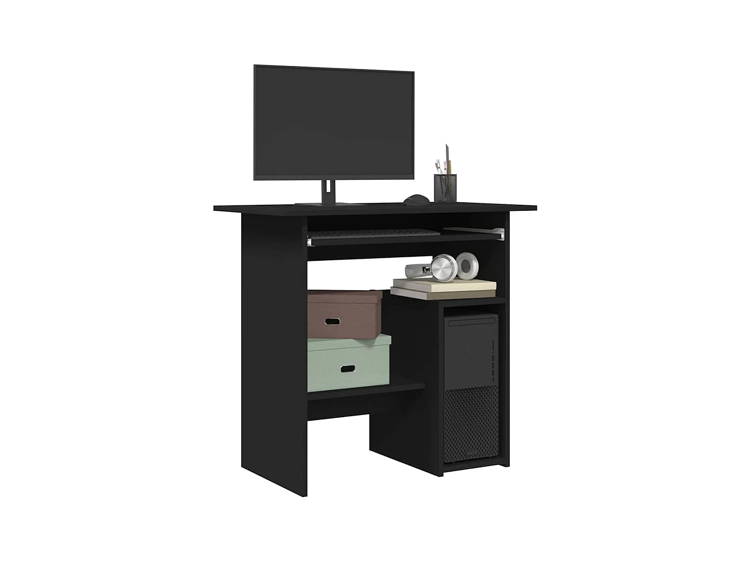 Bureau Noir 80x45x74 cm Bois d’ingénierie