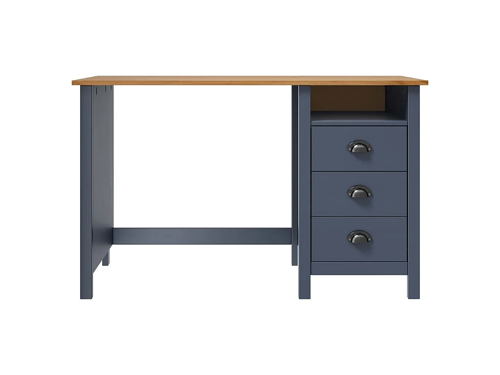 Schreibtisch Hill mit 3 Schubladen Grau 120x50x74cm Kiefernholz