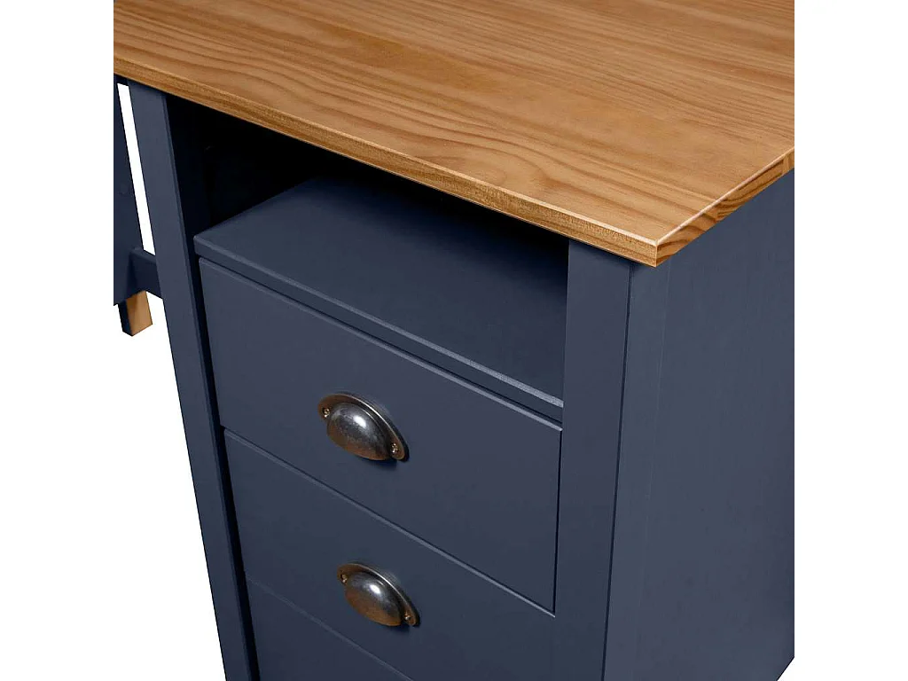 Schreibtisch Hill mit 3 Schubladen Grau 120x50x74cm Kiefernholz