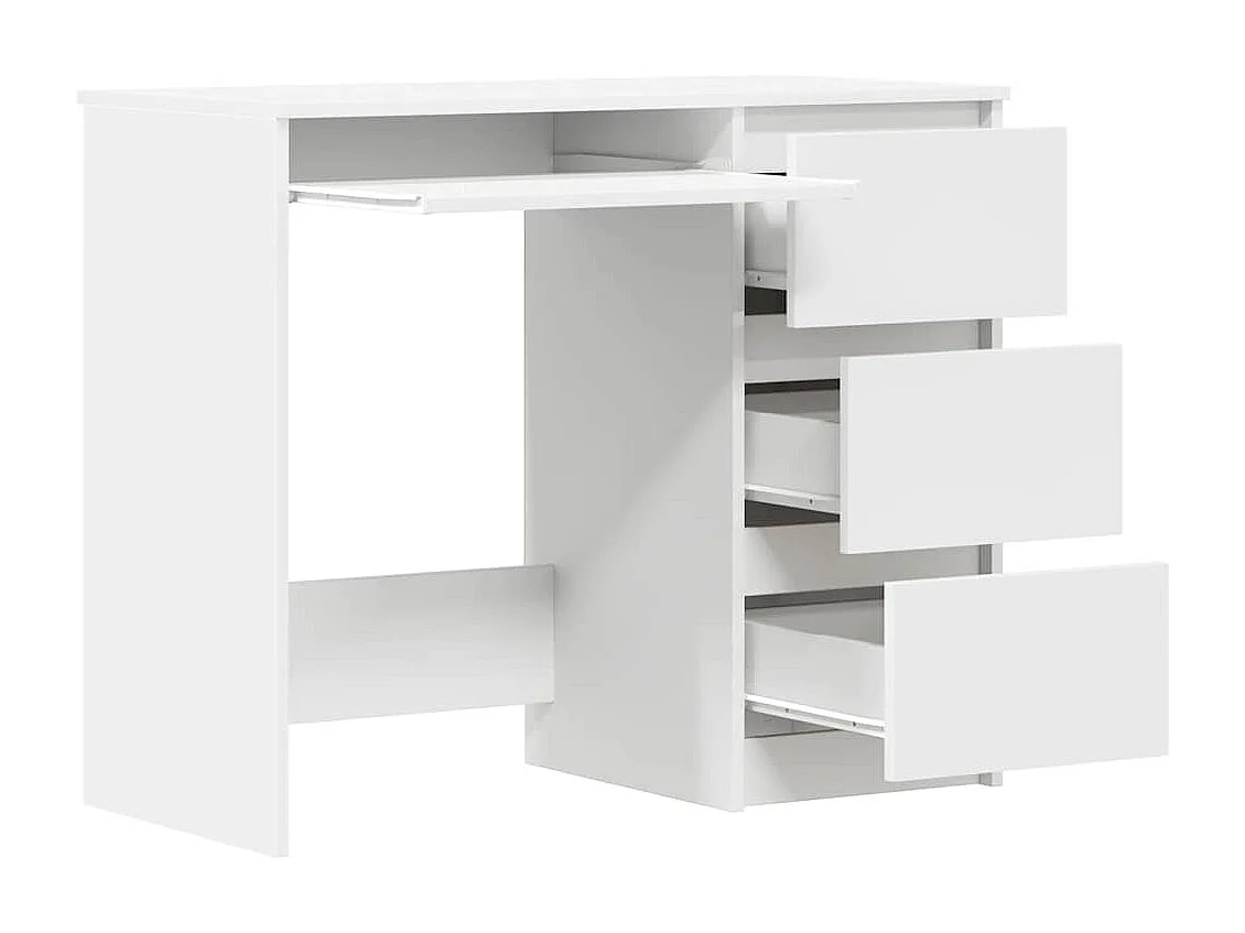 Bureau 90x45x76 cm bewerkt hout wit