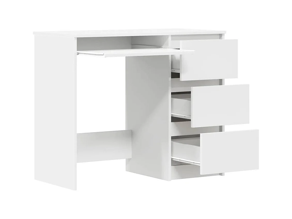 Bureau Blanc 90x45x76 cm Bois d’ingénierie