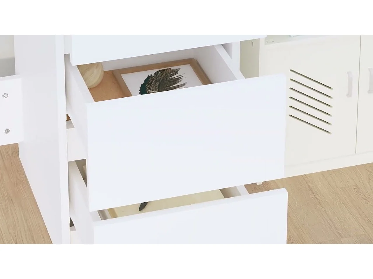 Bureau Blanc 90x45x76 cm Bois d’ingénierie