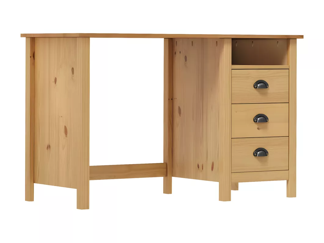 Kauf Unique Schreibtisch Hill mit 3 Schubladen 120×50×74 cm Kiefernholz