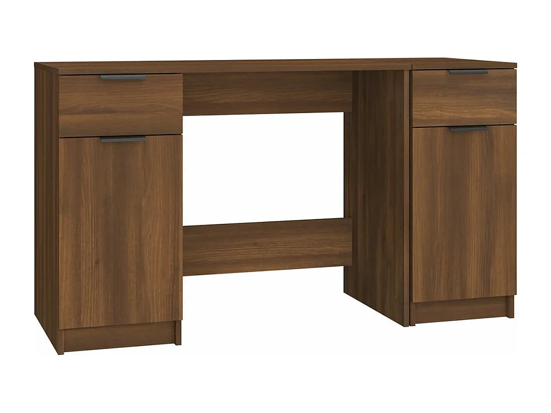 Bureau avec armoire latérale Chêne marron Bois d'ingénierie