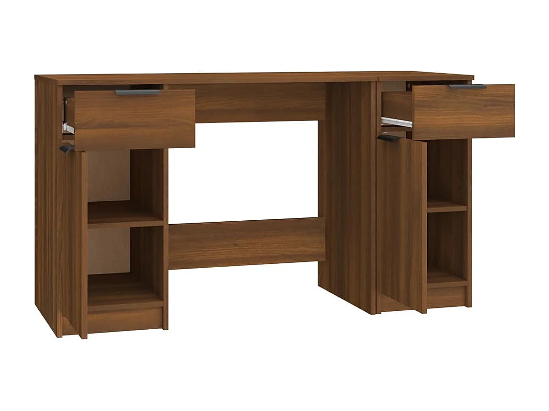 Bureau avec armoire latérale Chêne marron Bois d'ingénierie