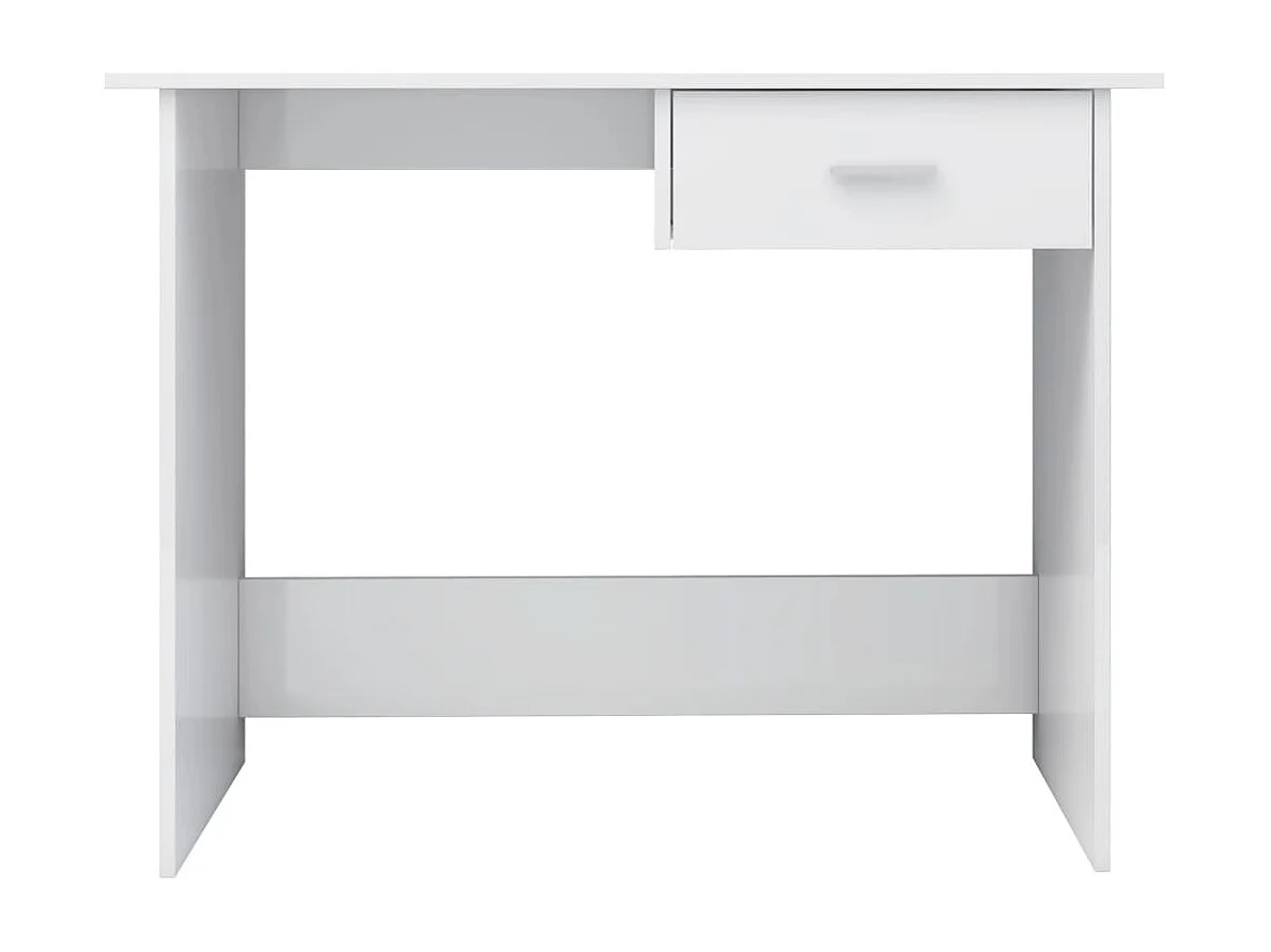 Escritorio de aglomerado blanco brillante 100x50x76 cm