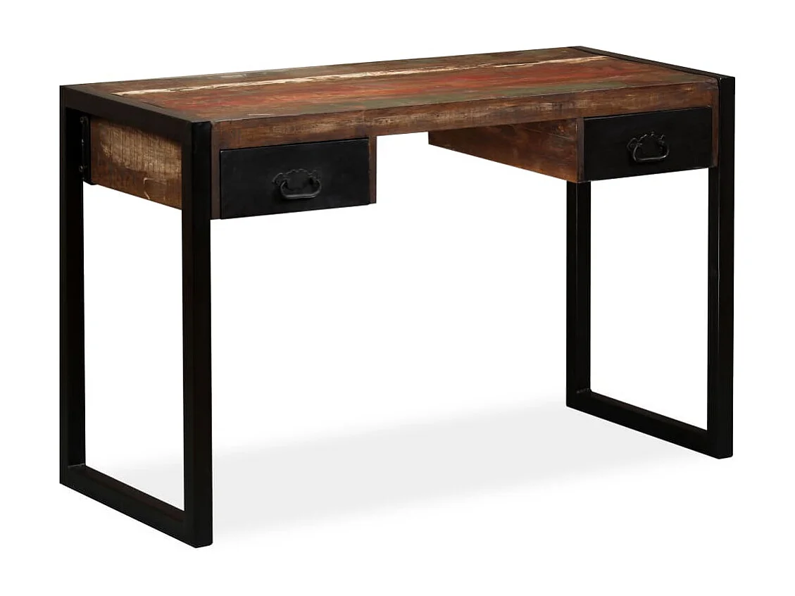 Bureau met 2 lades 120x50x76 cm massief gerecycled hout