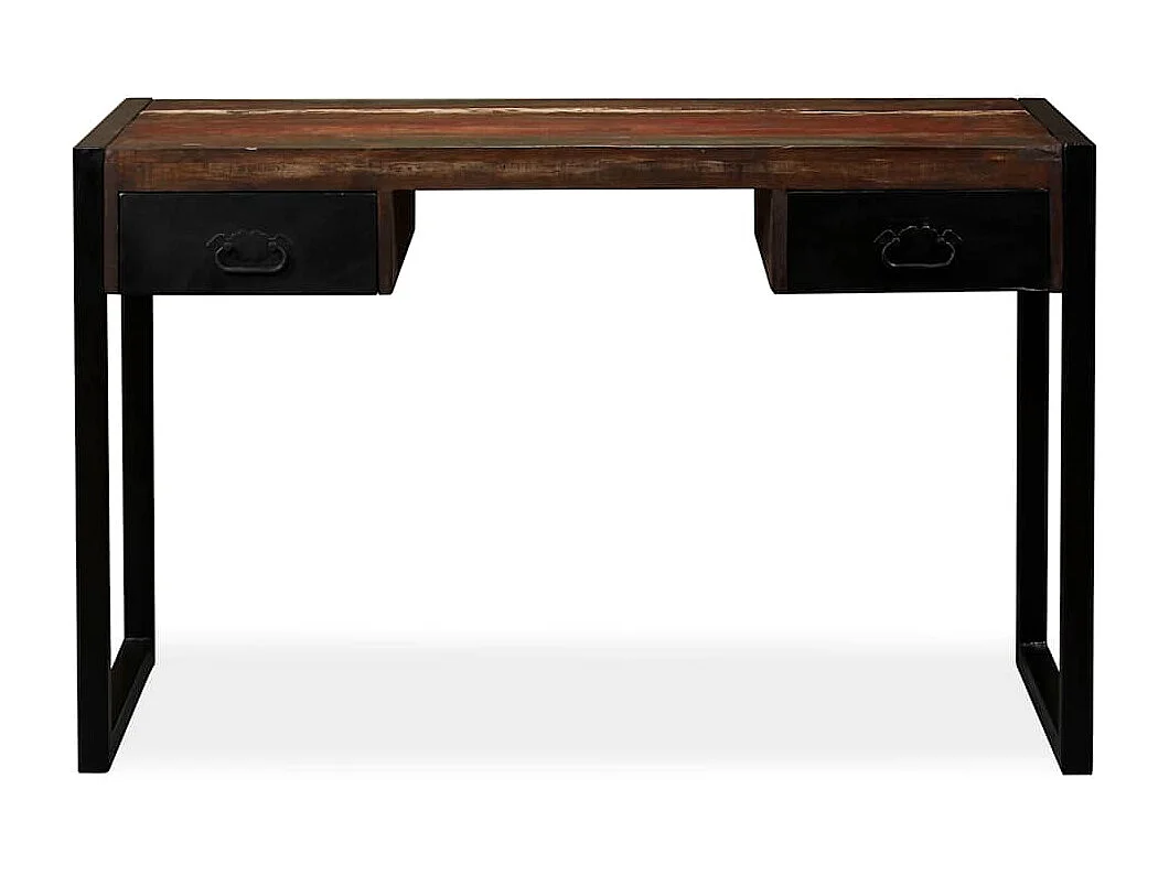 Bureau avec 2 tiroirs Bois de récupération massif 120x50x76 cm