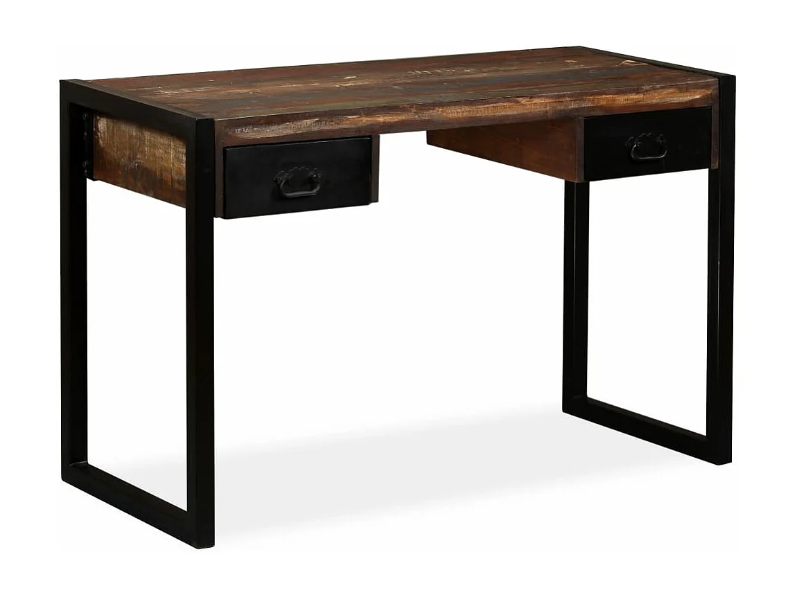 Bureau avec 2 tiroirs Bois de récupération massif 120x50x76 cm