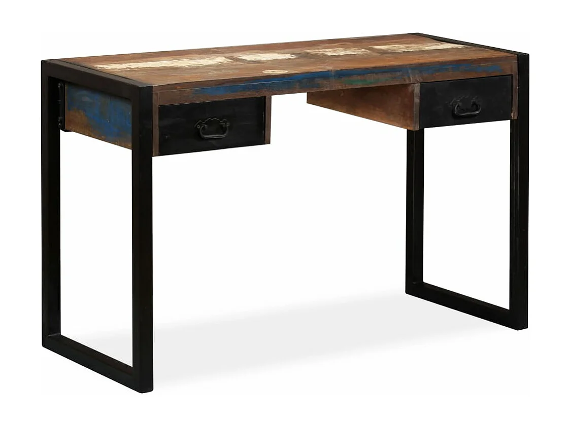Bureau avec 2 tiroirs Bois de récupération massif 120x50x76 cm
