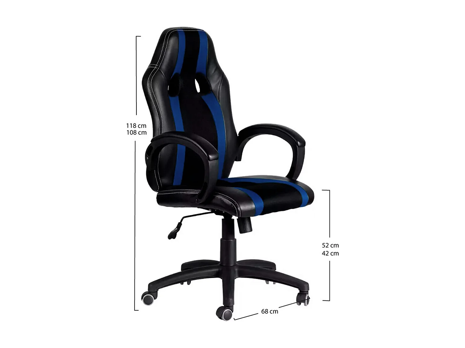 Silla Gaming Race - Azul y Negro - Máxima Ergonomía - Ideal para sesiones de Gaming
