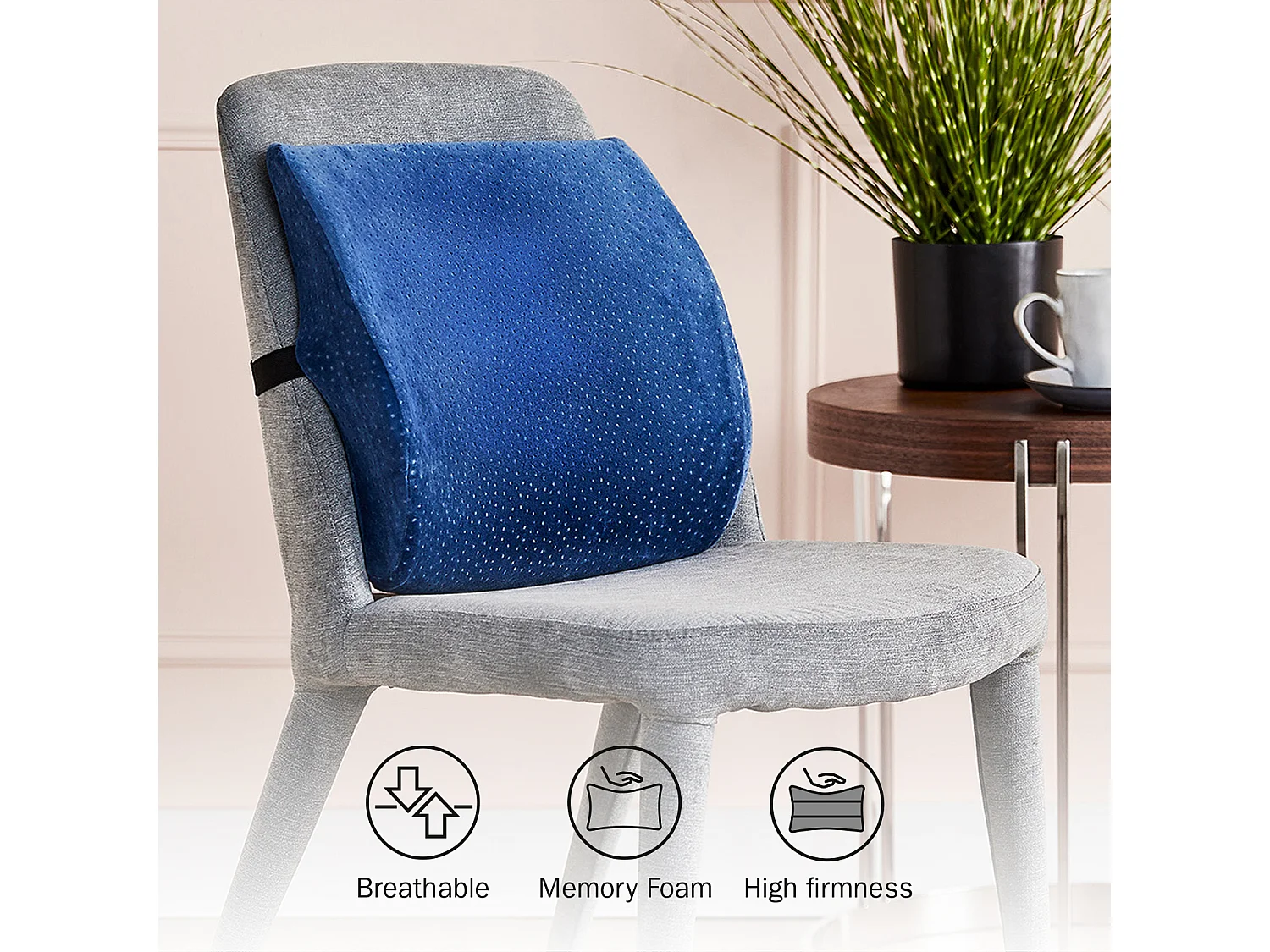 Coussin lombaire viscoélastique ergonomique et adaptable