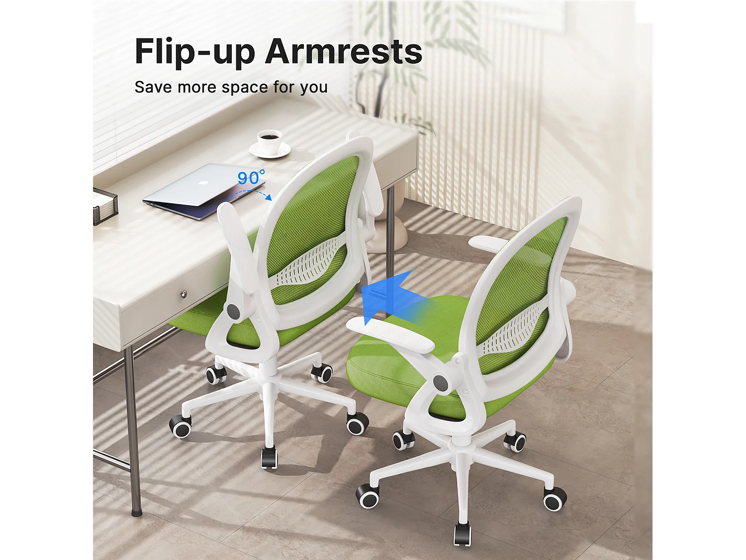 Chaise de Bureau Ergonomique avec Support Lombaire - Vert