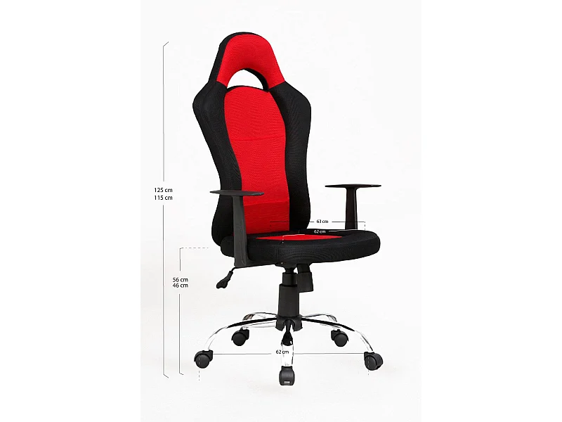 Silla Gaming Laky - Rojo - Máxima Ergonomía - Ideal para sesiones de Gaming