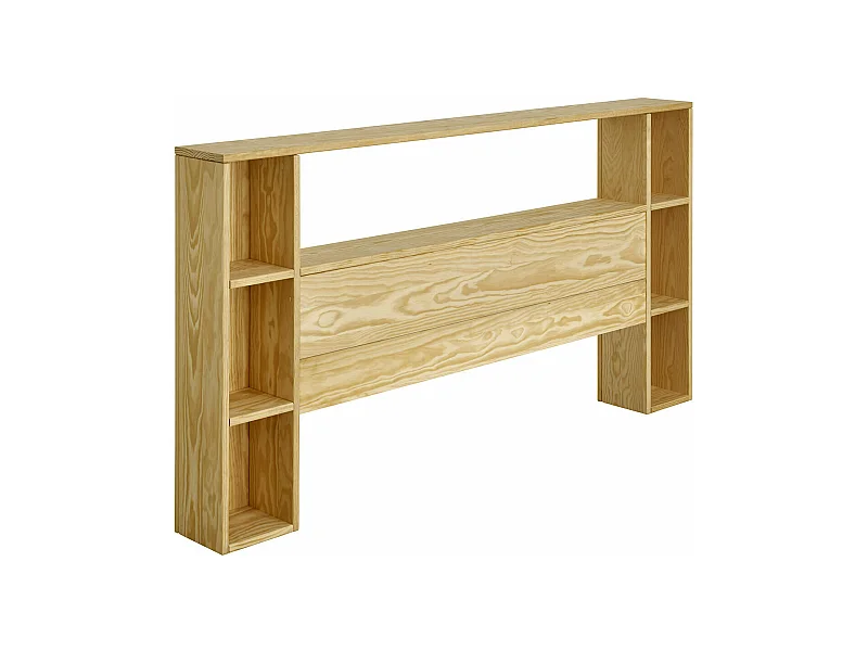 Tête de lit avec rangements 120 cm bois massif bois naturel LOU