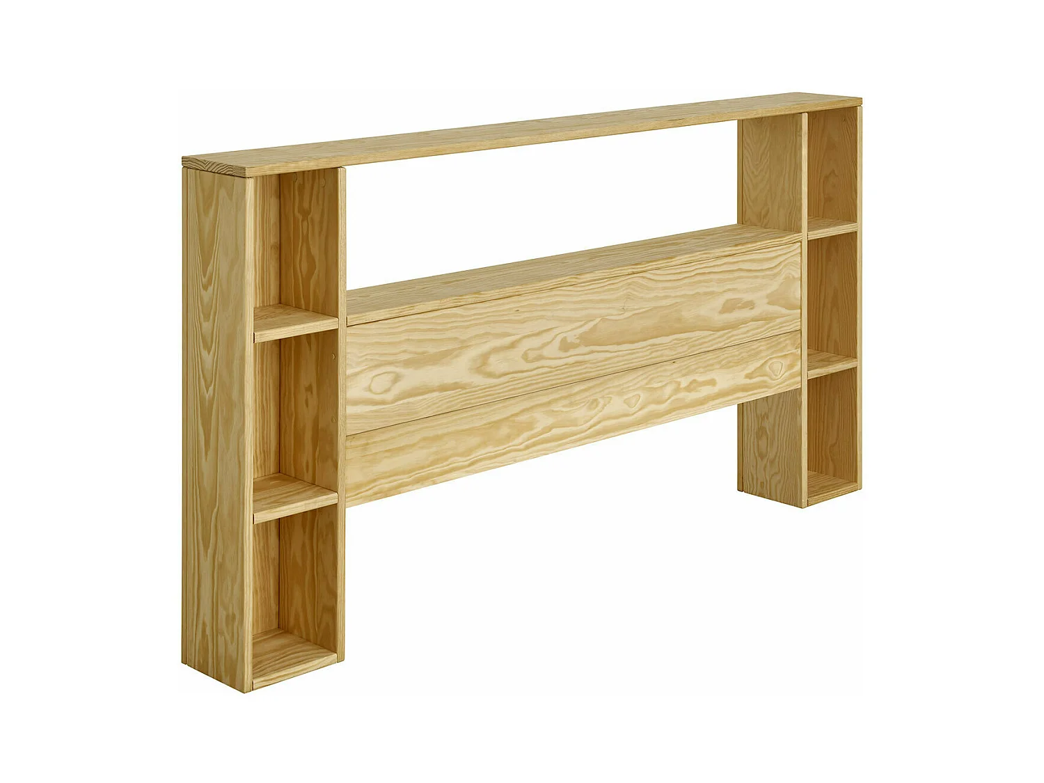 Tête de lit avec rangements 120 cm bois massif bois naturel LOU