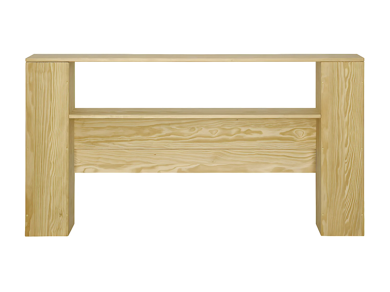 Tête de lit avec rangements 120 cm bois massif bois naturel LOU