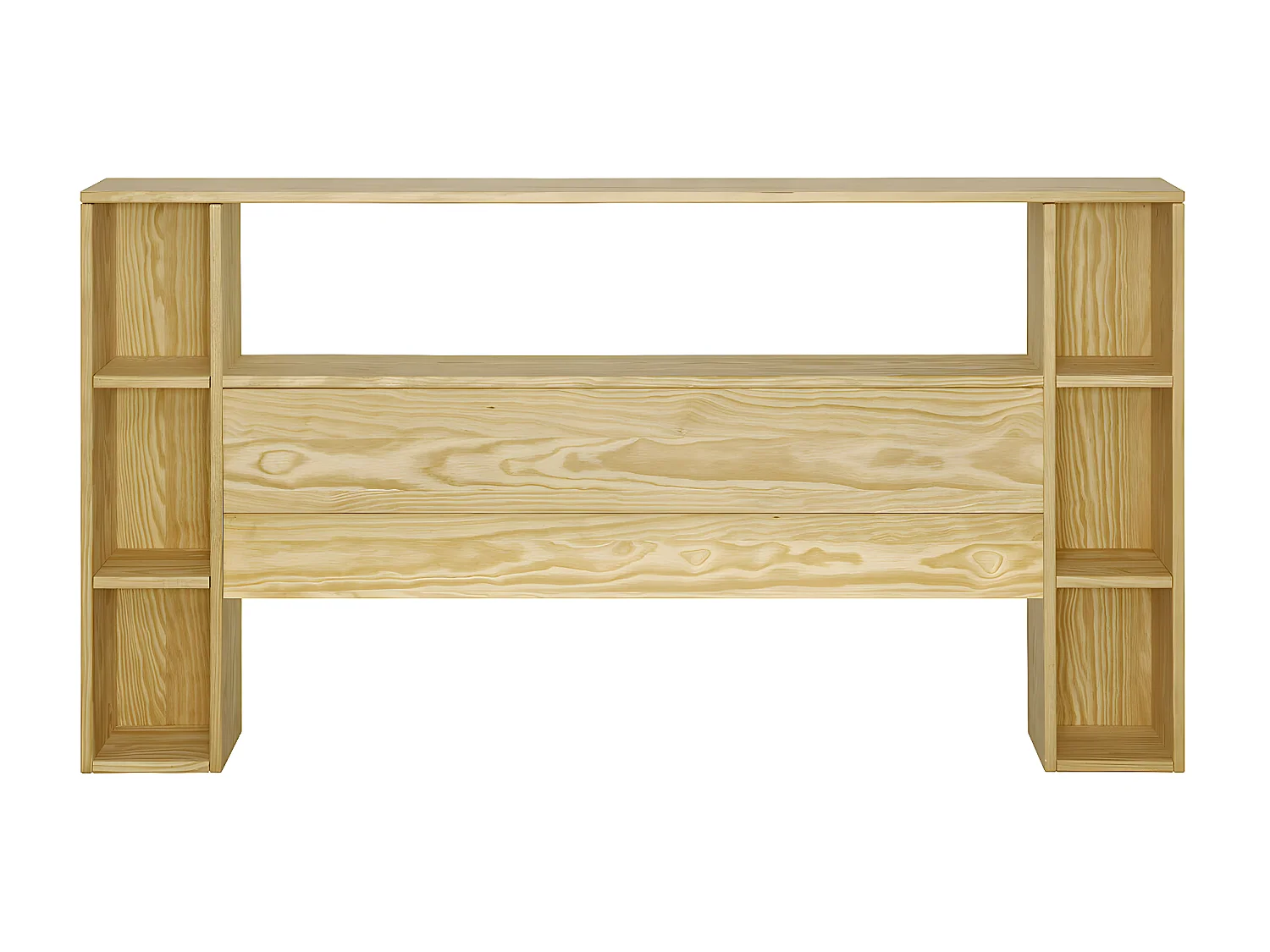 Tête de lit avec rangements 160 cm bois massif bois naturel LOU